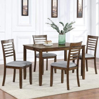 Upholstered Dining Chairs Set of 4, Mid Century Modern Wood Kitchen & Dining Room Chairs