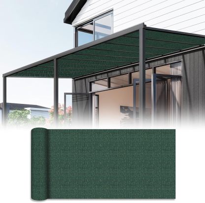 6'x50' Sun Shade Fabric Roll Cloth Pergola Patio Cover Provide Shade Knitting Mesh Screen Heavy Duty Provide Privacy Permeable UV Resistant (Green)