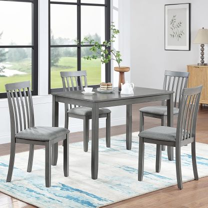 Upholstered Dining Chairs Set of 4, Mid Century Modern Wood Kitchen & Dining Room Chairs, Accent Chair