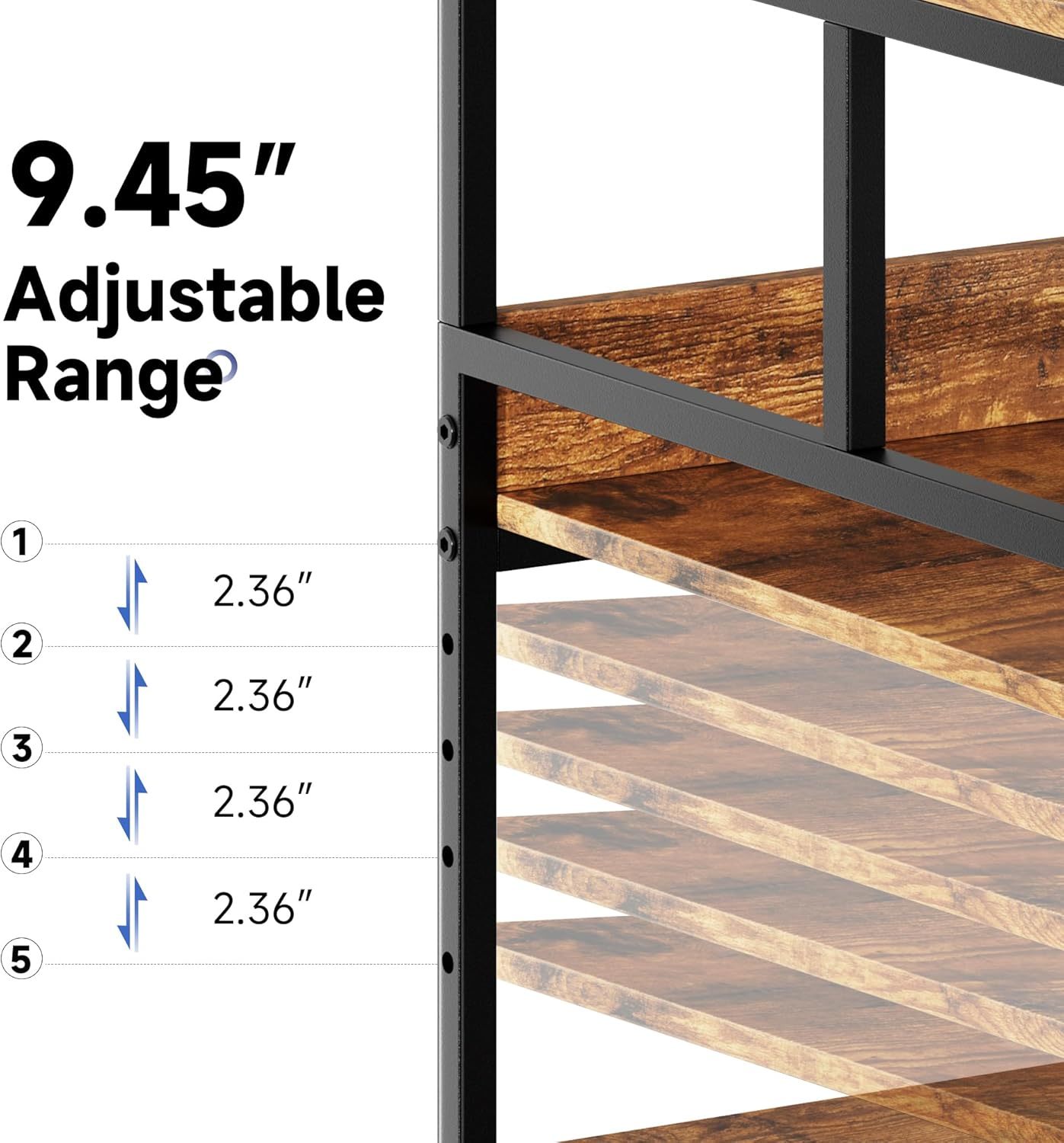 Printer Stand with Adjustable Storage Shelf - 20x16 inches Large Printer Table with Wheels - 3 Tier Rolling Printer Cart