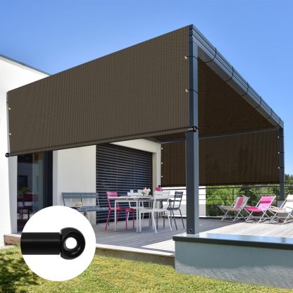 Pergola Shade Cover 10' x 12' Replacement Canopy Shade Cover for Pergola with Grommets Sun Shade Cloth Sail for Outdoor Privacy Patio Garden Weighted Rods Included (Brown)