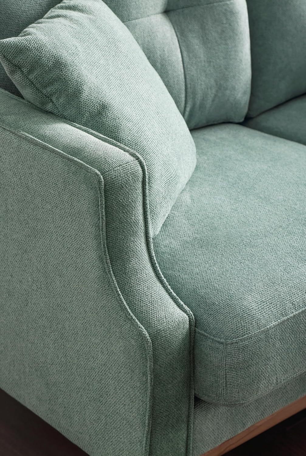 Mid Century Modern Loveseat Couch Small Sofa for Small Space Upholstered Couch with USB Port and 2 Pillows