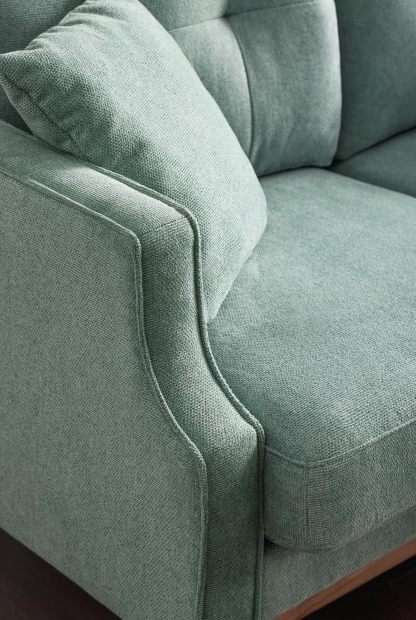 Mid Century Modern Loveseat Couch Small Sofa for Small Space Upholstered Couch with USB Port and 2 Pillows