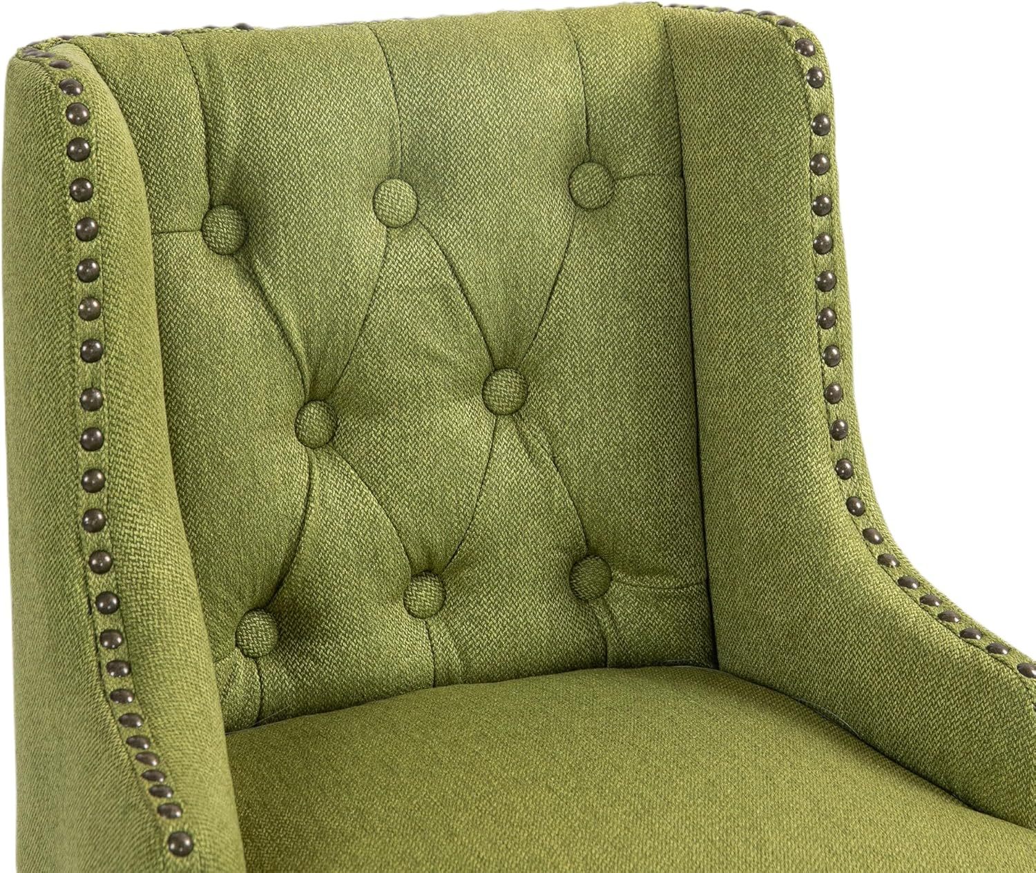 Wooden Bar Chairs Set of 2, Modern Swivel Bar Stools with Backs & Footrest, Upholstered Bar Height Chairs Barstools