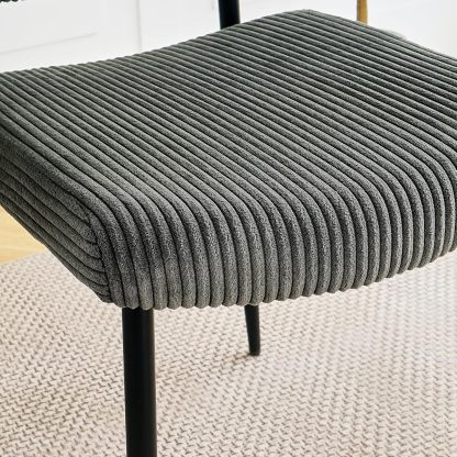 Grey Dining Table Chairs Set of 2, Upholstered Boucle Kitchen Dining Room Chairs, Vanity Chair with Back, Modern Comfy Accent Chairs