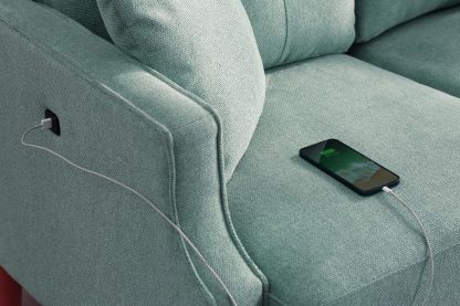 Mid Century Modern Loveseat Couch Small Sofa for Small Space Upholstered Couch with USB Port and 2 Pillows