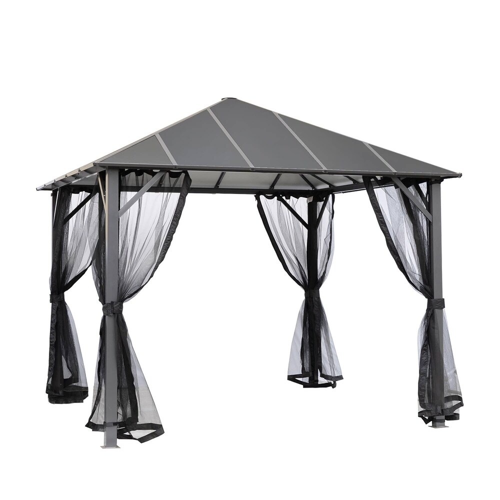Aluminum Patio Gazebo 10' W X 10' D X 9' 5'' H-Gray
