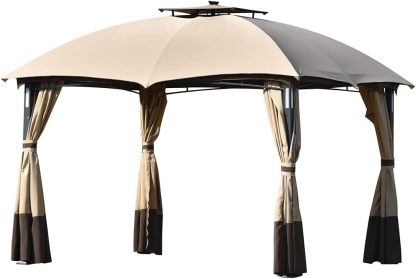 Metal Patio Gazebo-12' W X 10' D X 9' 2'' H