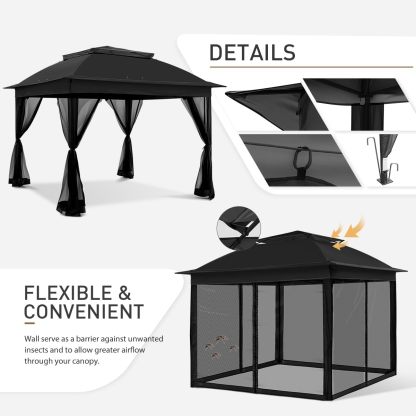 Steel Pop-up Gazebo-11' W X 11' D X 9' 8'' H-Black