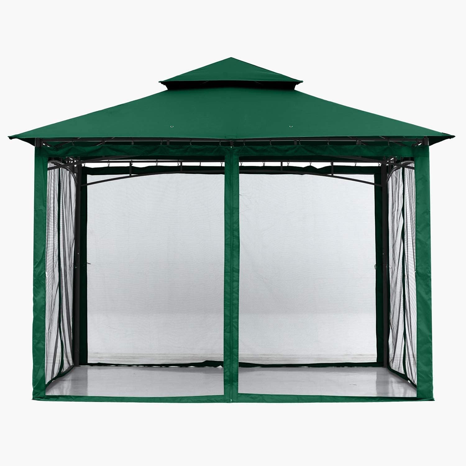 Steel Patio Gazebo-9' W X 9' D X 9' 2 2/5'' H-Green