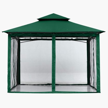 Steel Patio Gazebo-9' W X 9' D X 9' 2 2/5'' H-Green