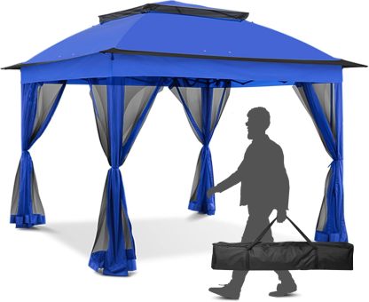 Steel Pop-up Gazebo-11' W X 11' D X 9' 8'' H-Blue