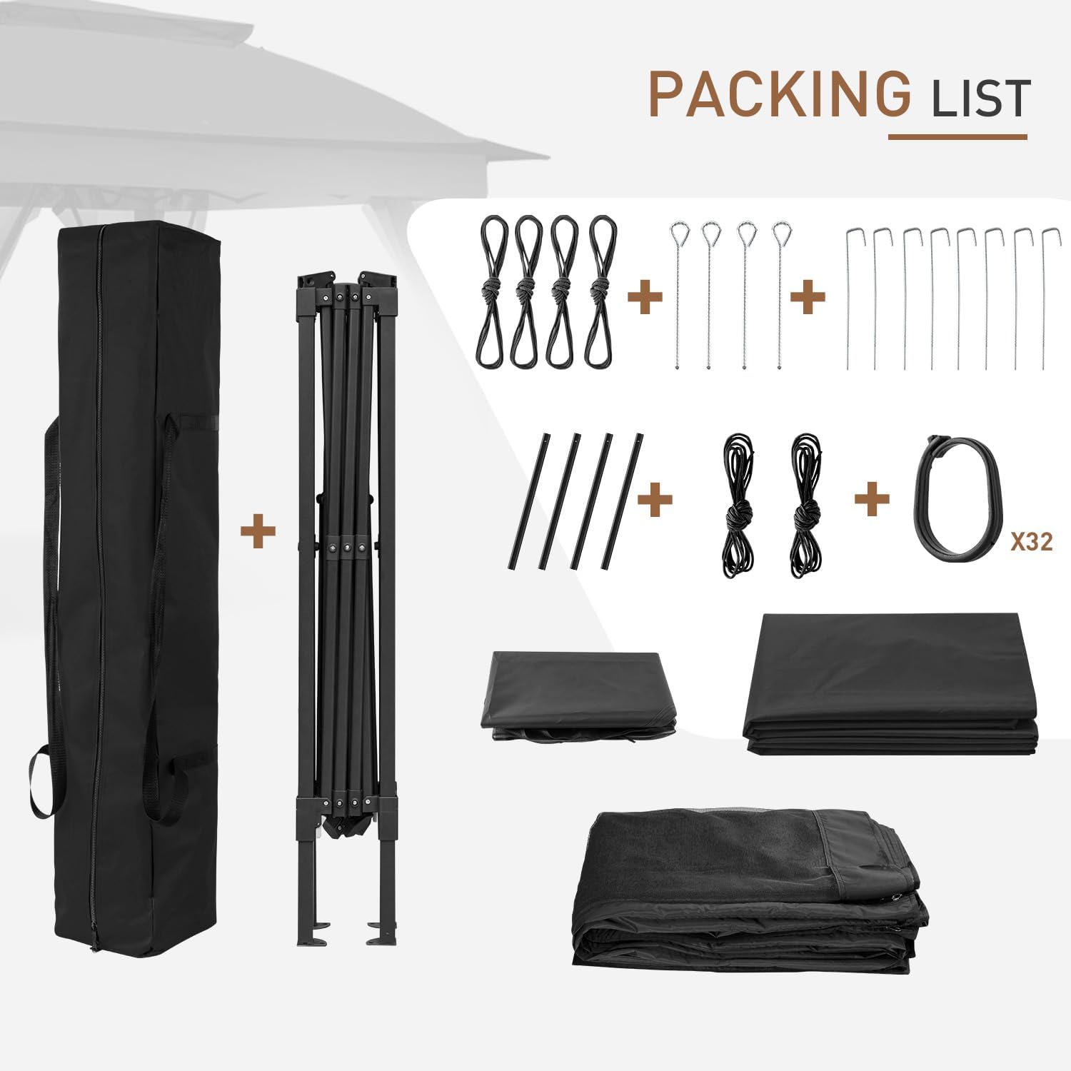 Steel Pop-up Gazebo-11' W X 11' D X 9' 8'' H-Black