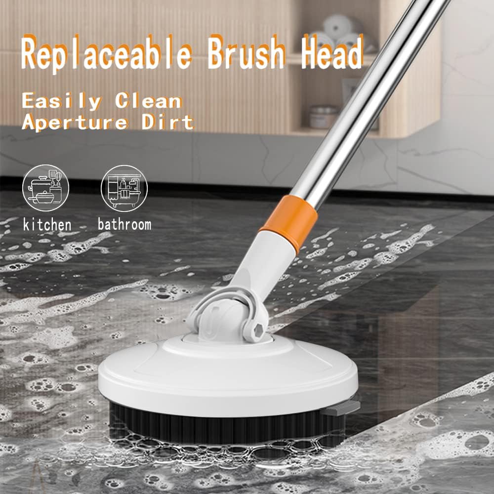 Spin Mop Bucket with Wringer System Extended Mop Handle 61＂Mop and Bucket 