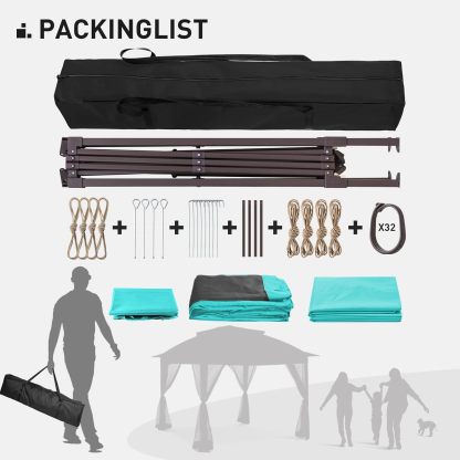 Steel Pop-up Gazebo-11' W X 11' D X 9' 8'' H-Sky Blue