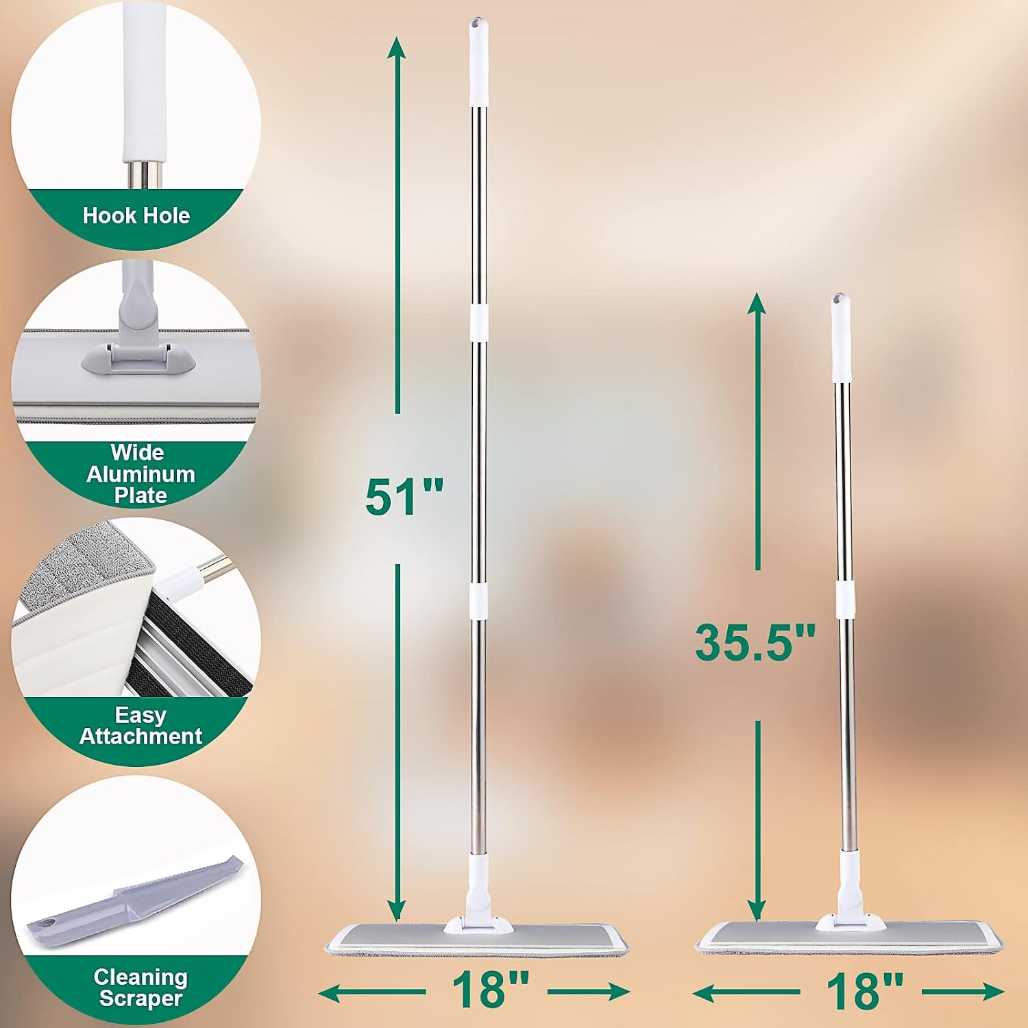 18" Professional Microfiber Mop Floor Cleaning System