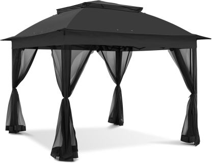 Steel Pop-up Gazebo-11' W X 11' D X 9' 8'' H-Black