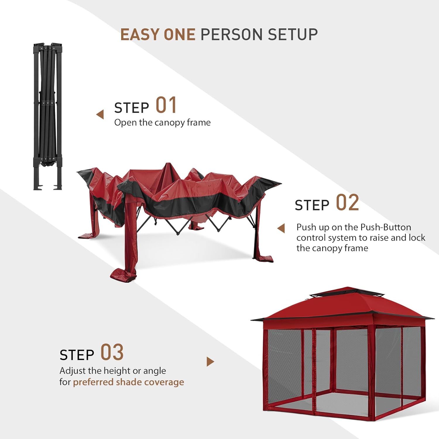 Steel Pop-Up Gazebo-11' W X 11' D X 9' 8 2/5'' H