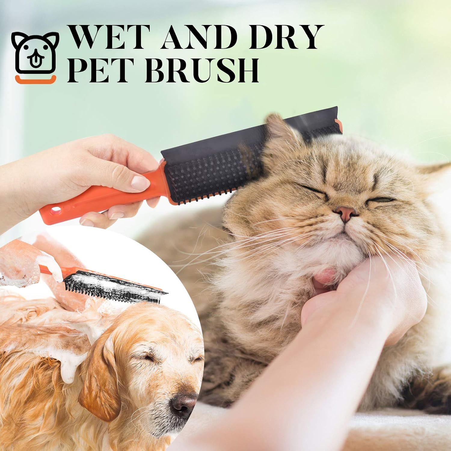 Rubber Broom Carpet Rake for Pet Hair, Fur Remover Broom 