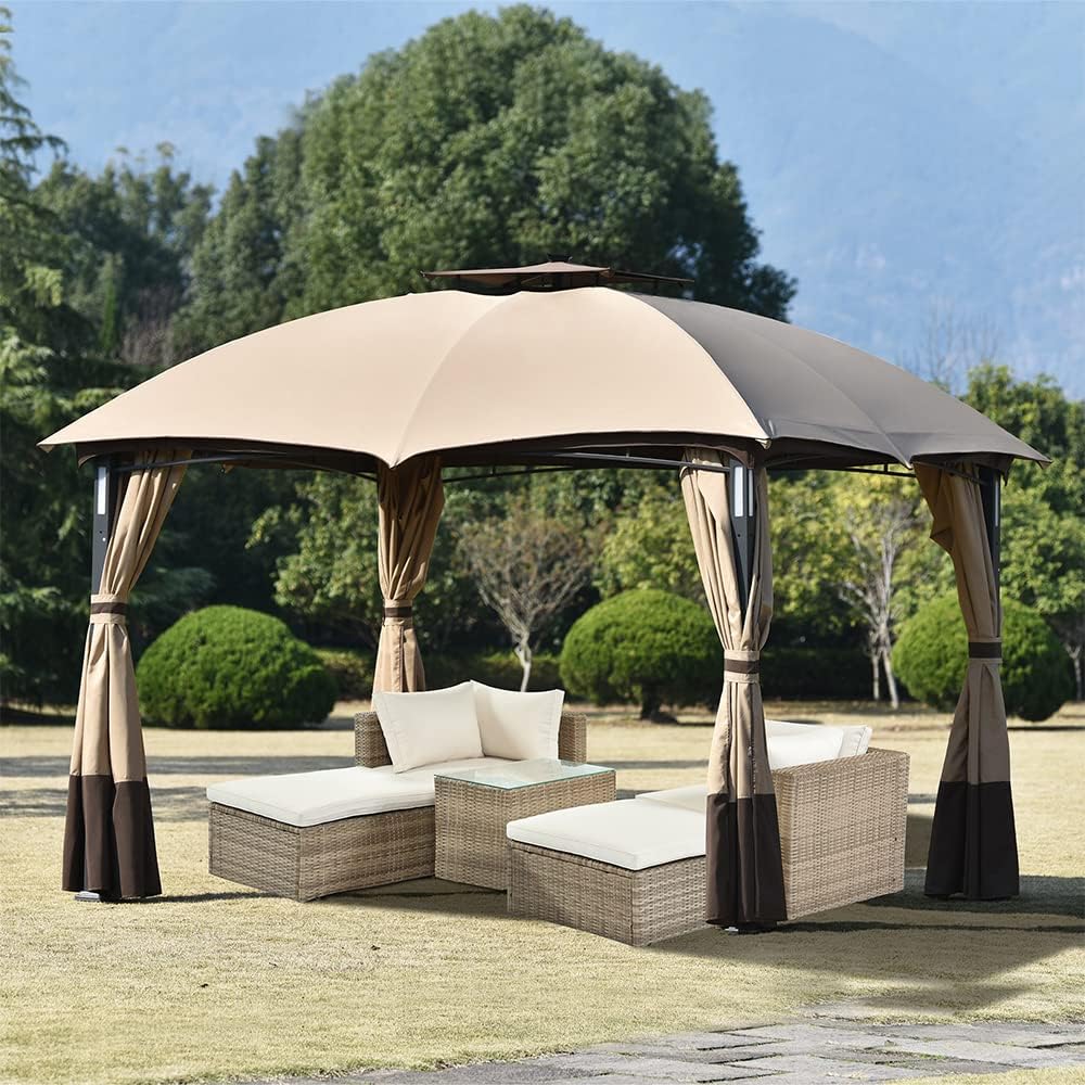 Metal Patio Gazebo-12' W X 10' D X 9' 2'' H