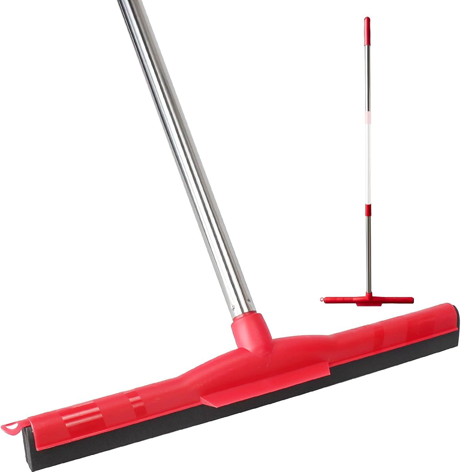 Water Broom & Floor Squeegee Scrubber with 51" Adjustable Pole & EVA Foam Blade 