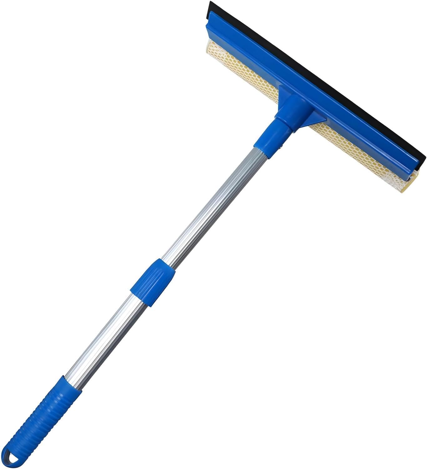 Professional 2-in-1 Window Squeegee with Telescopic Stainless Steel Handle