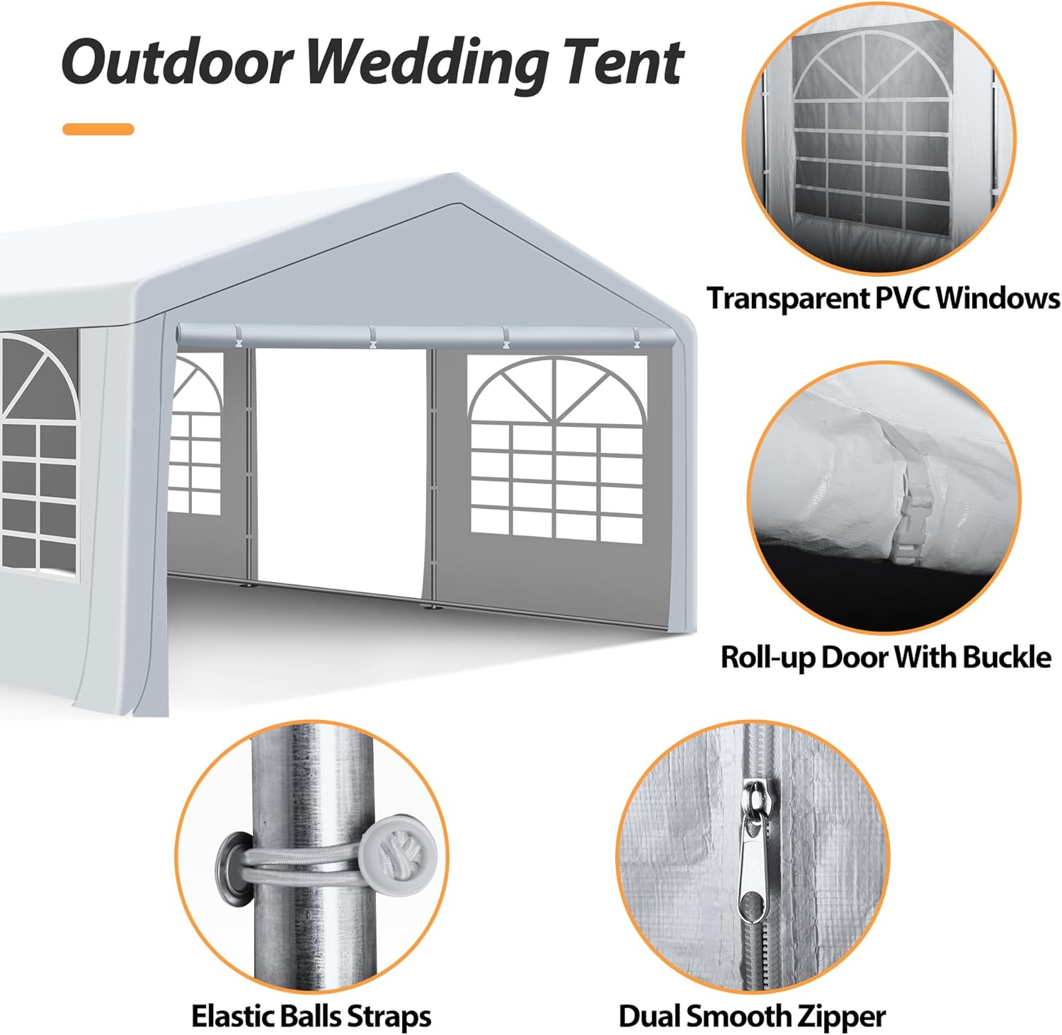 20 x 20Ft Party Tent Heavy Duty-white