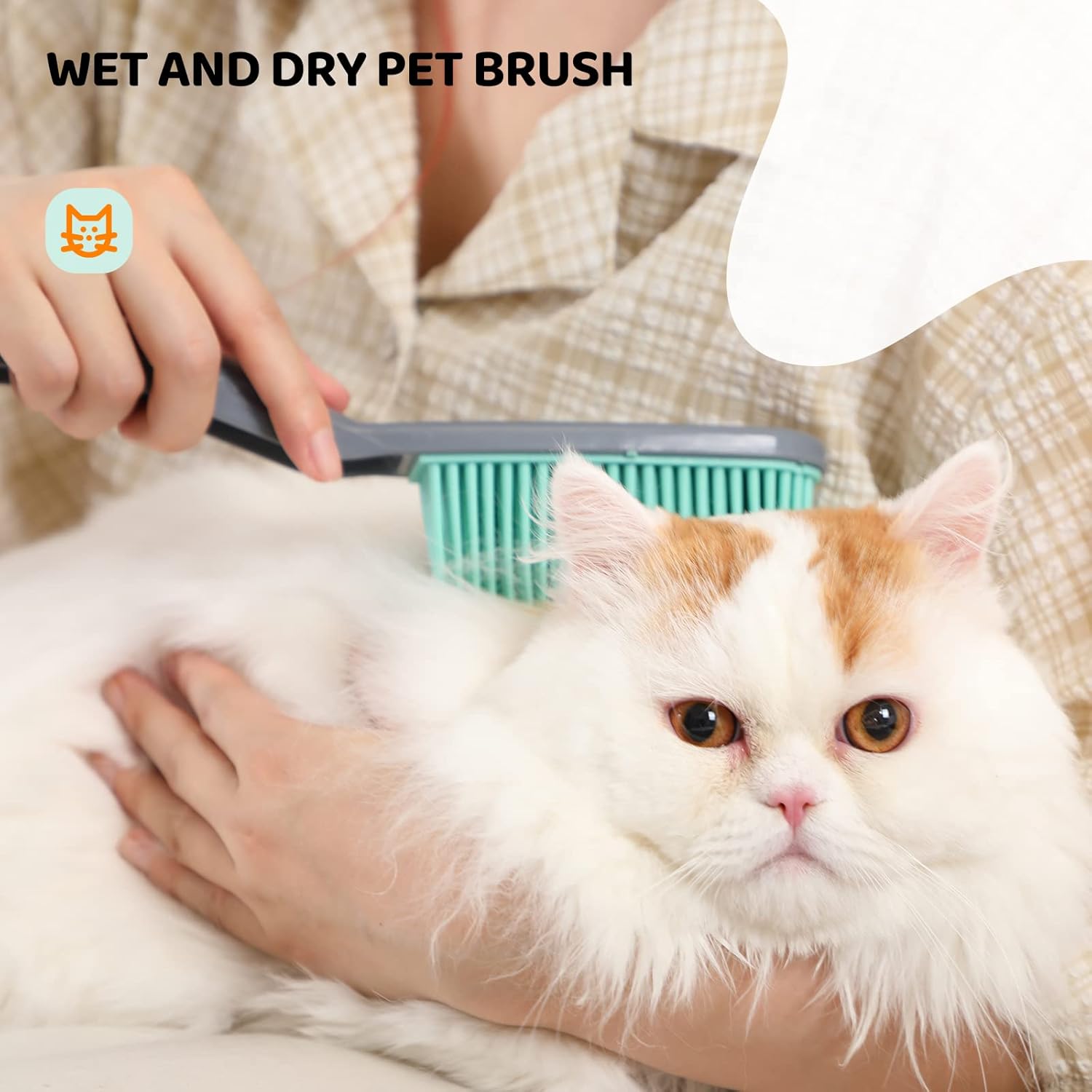 Rubber Broom Carpet Rake for Pet Hair, Fur Remover Broom with Squeegee