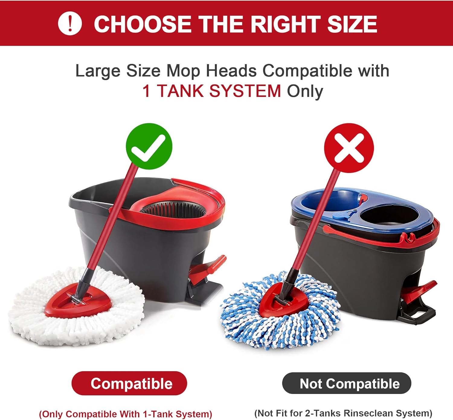 4 Pack Mop Heads Replacements for O-Ceda Easy Wrin Spin System