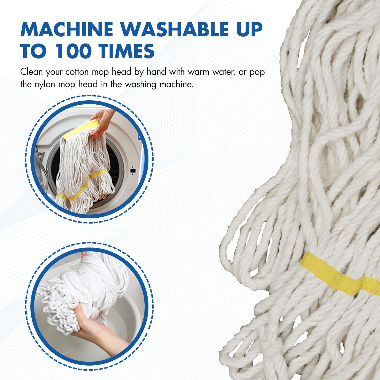 Heavy Duty Industrial Mop, Commercial Cotton Mop with 59 Inch Handle