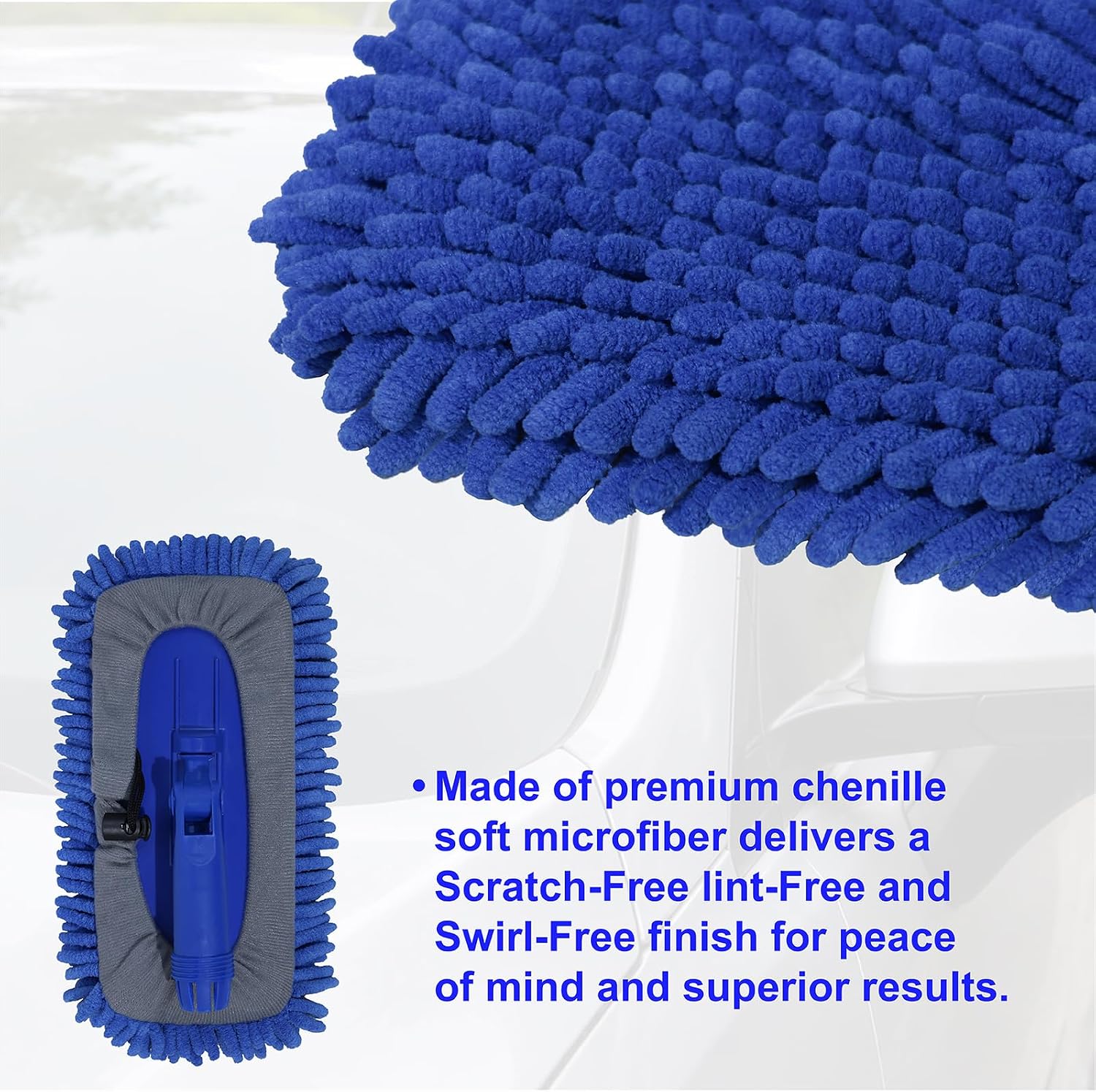 Car Wash Brush Mop Cleaning Tool with 20"-29" Retractable Stainless Steel Handle