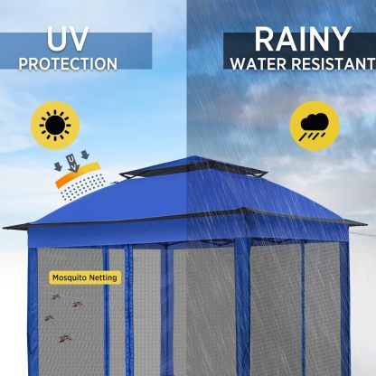 Steel Pop-up Gazebo-11' W X 11' D X 9' 8'' H-Blue