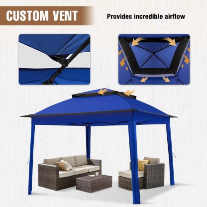 Steel Pop-up Gazebo-11' W X 11' D X 9' 8'' H-Blue