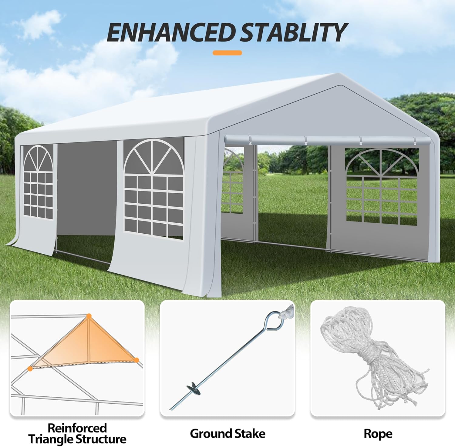 20 x 20Ft Party Tent Heavy Duty-white