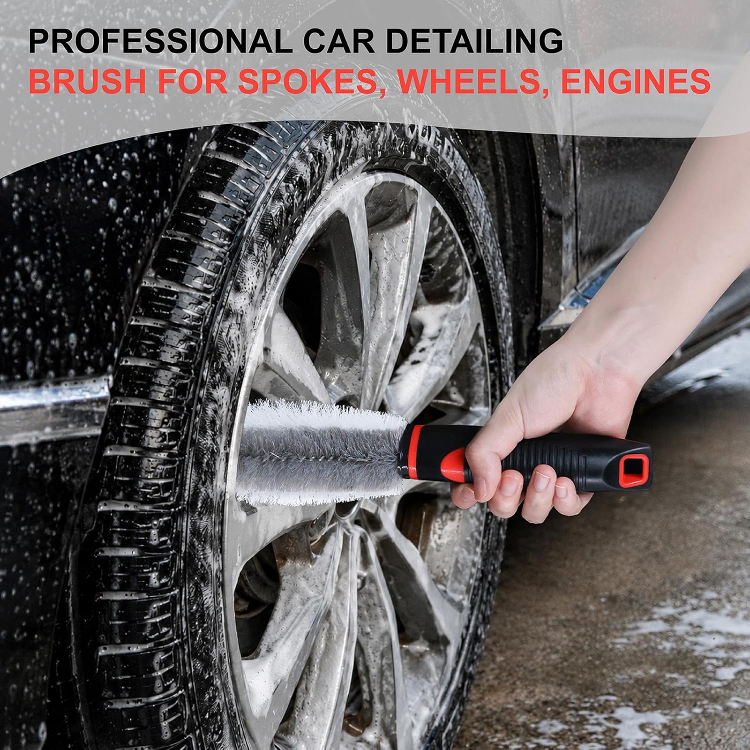  Wheel Brush Soft Bristle Car Tire Detail Cleaning Tool