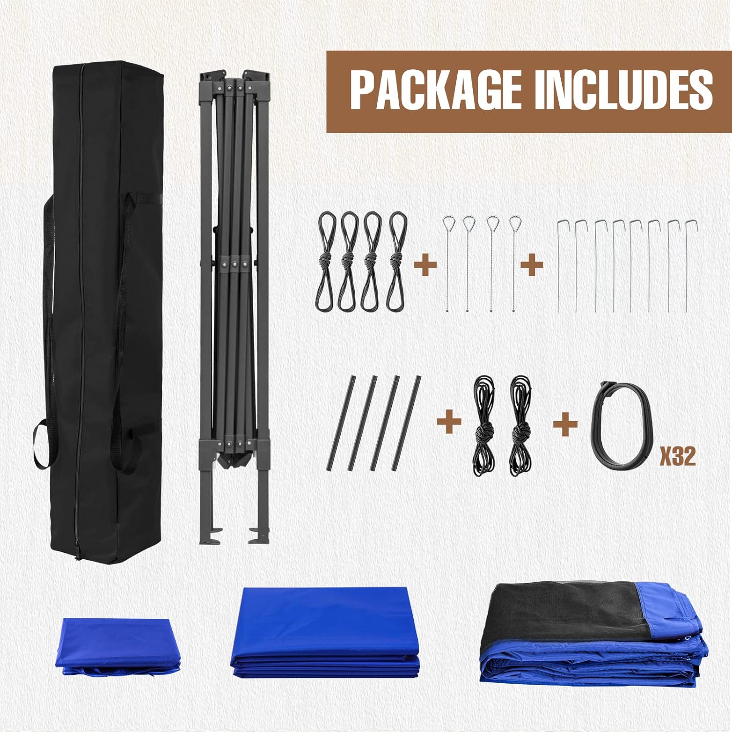 Steel Pop-up Gazebo-11' W X 11' D X 9' 8'' H-Blue