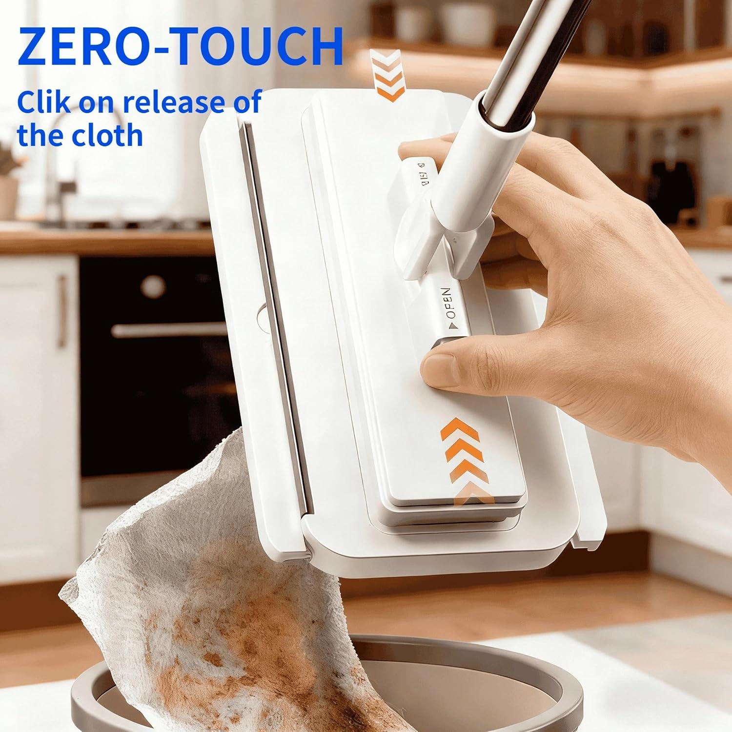 Mini Mop, Zero-Touch Gap Dust Cleaner with 39in Lazy Mop & Hands-Free Lock Head