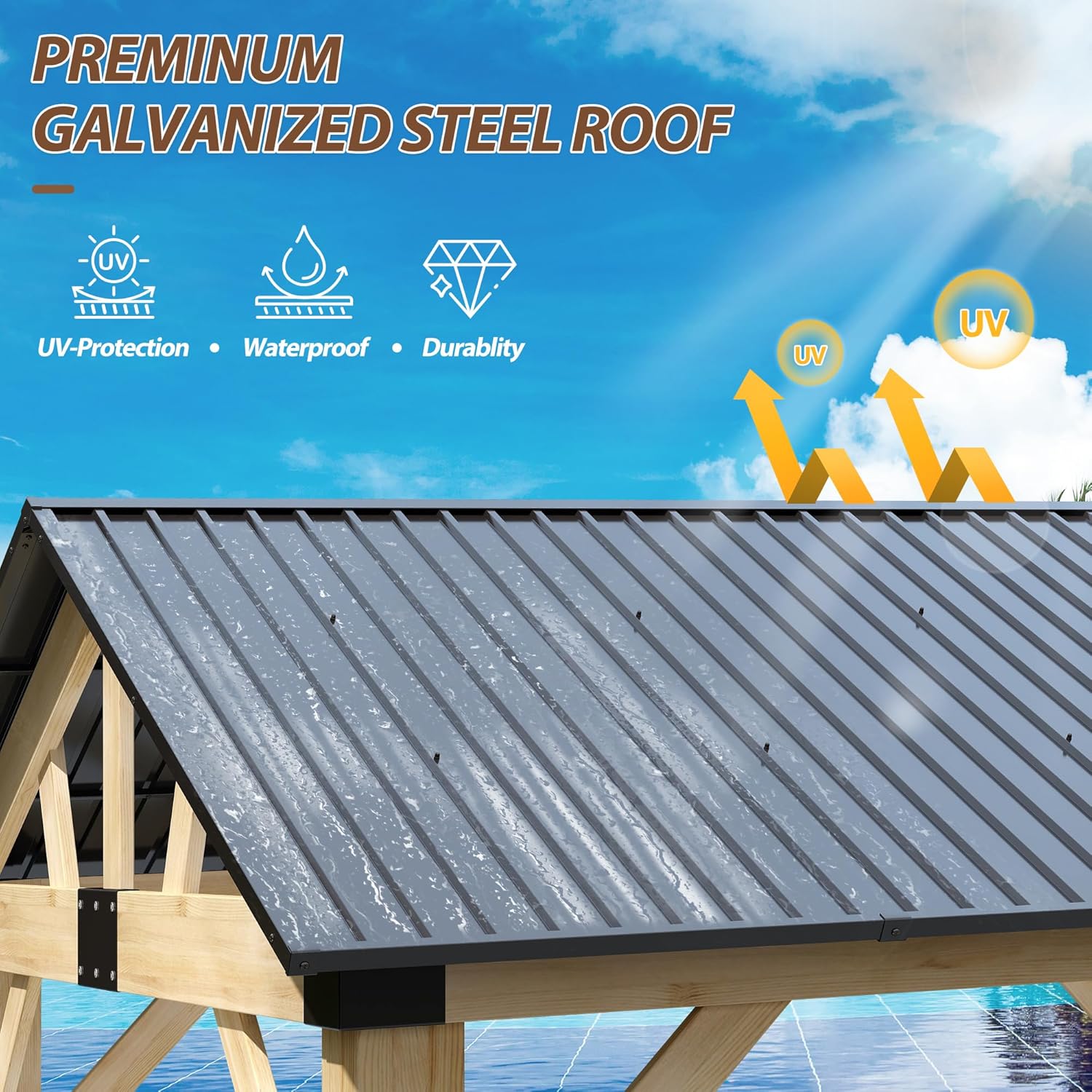 10' x 12' Cedar Hardtop Wood Gazebo 