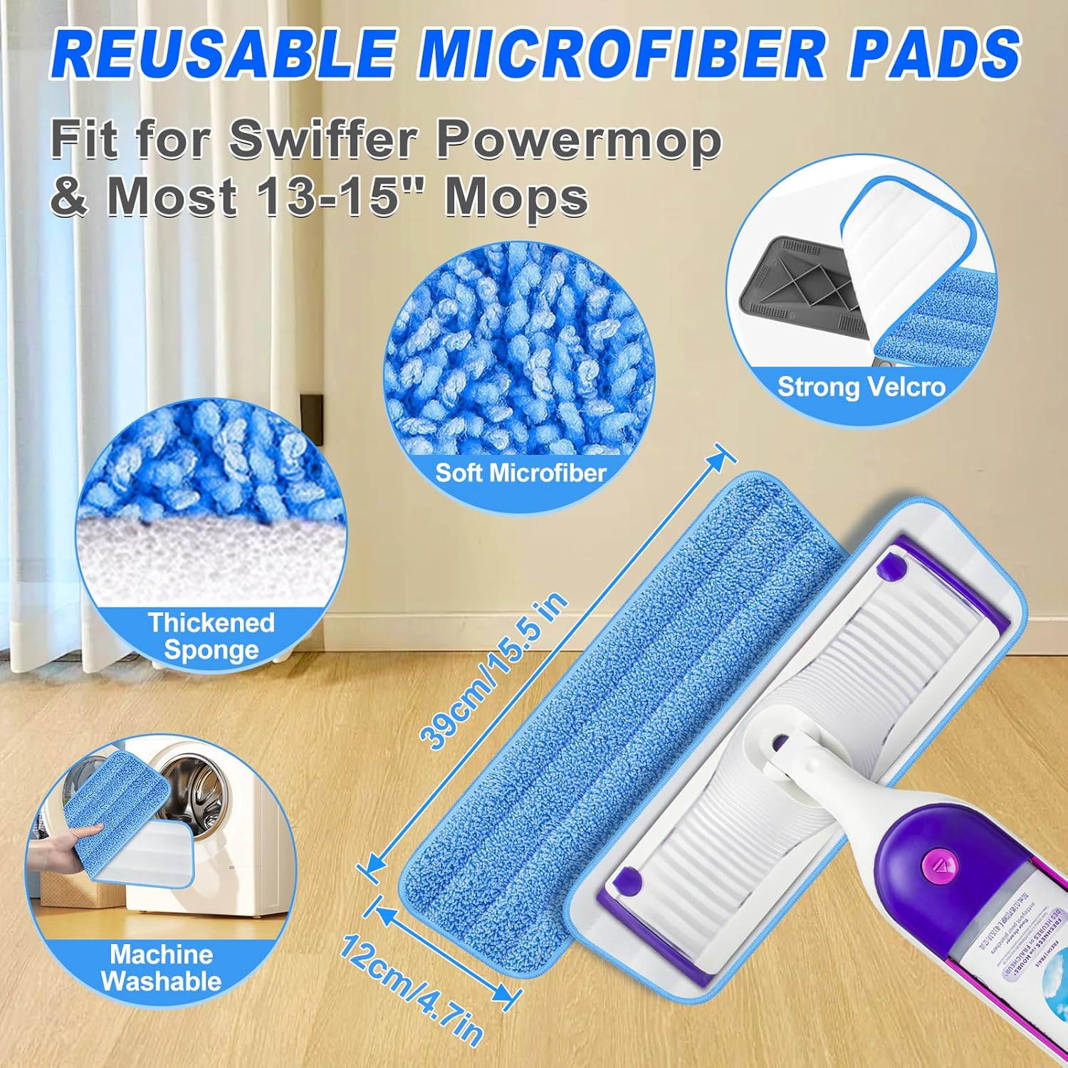 Microfiber Mops for Hardwood Floor Cleaning - BPAWA Flat Floor Mop 