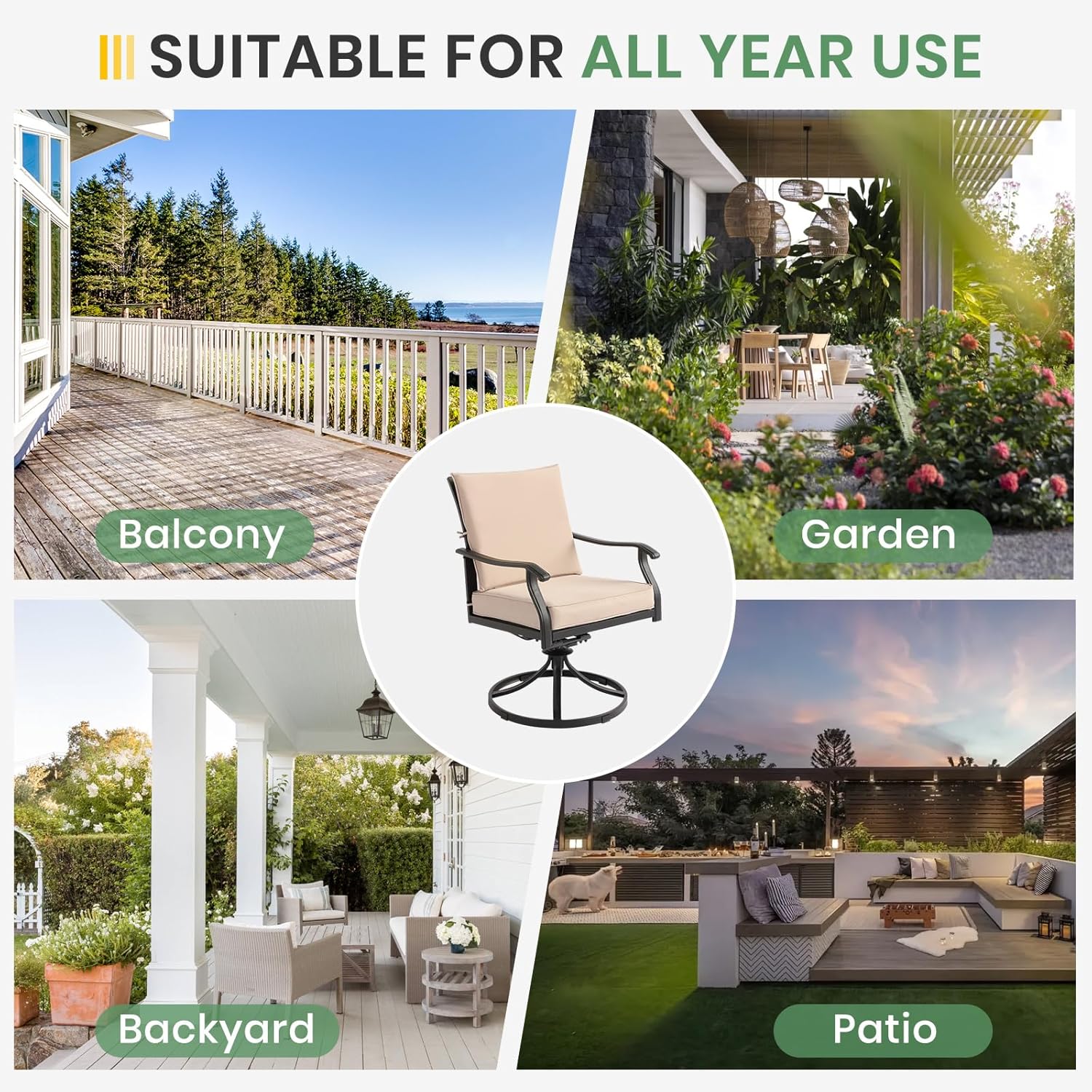 Outdoor Patio Dining Chairs Set of 6