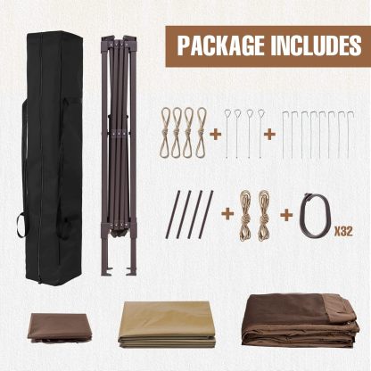 Steel Pop-up Gazebo-11' W X 11' D X 9' 8'' H-Beige