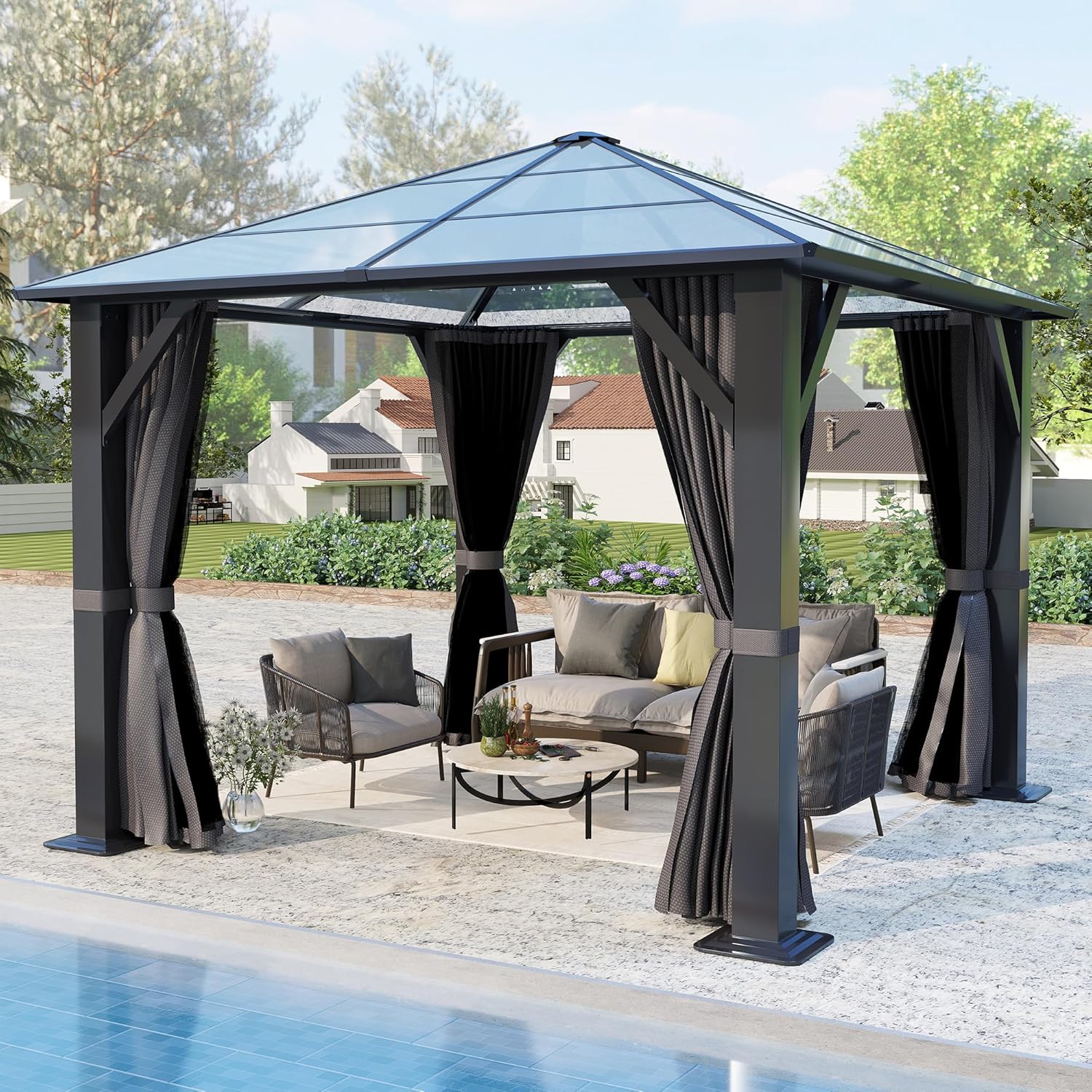 10'x10' Hardtop Gazebo-Gray