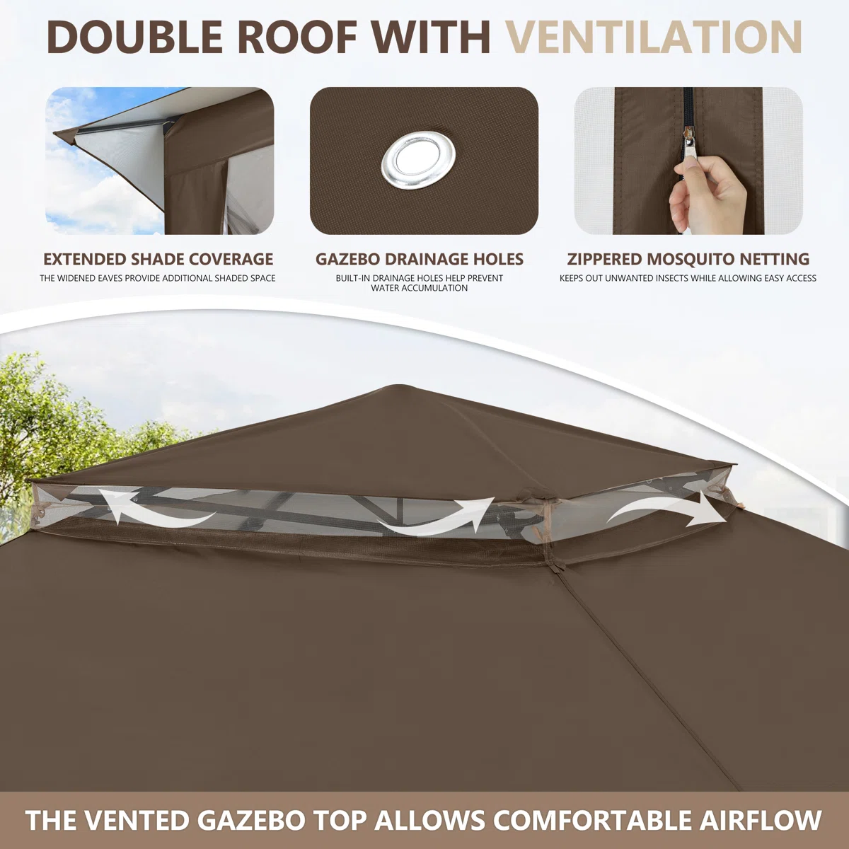 13 Ft. W x 13 Ft. D Steel Patio Gazebo