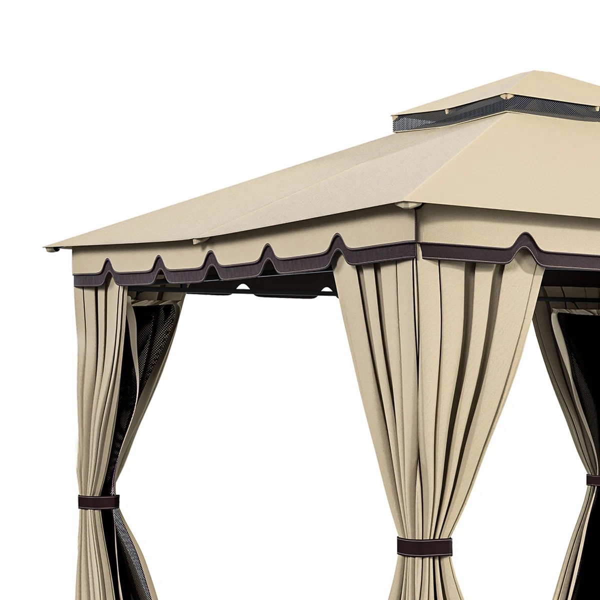 Aluminum Patio  Grill Gazebo-10 Ft. W x 10 Ft. D -Beige 