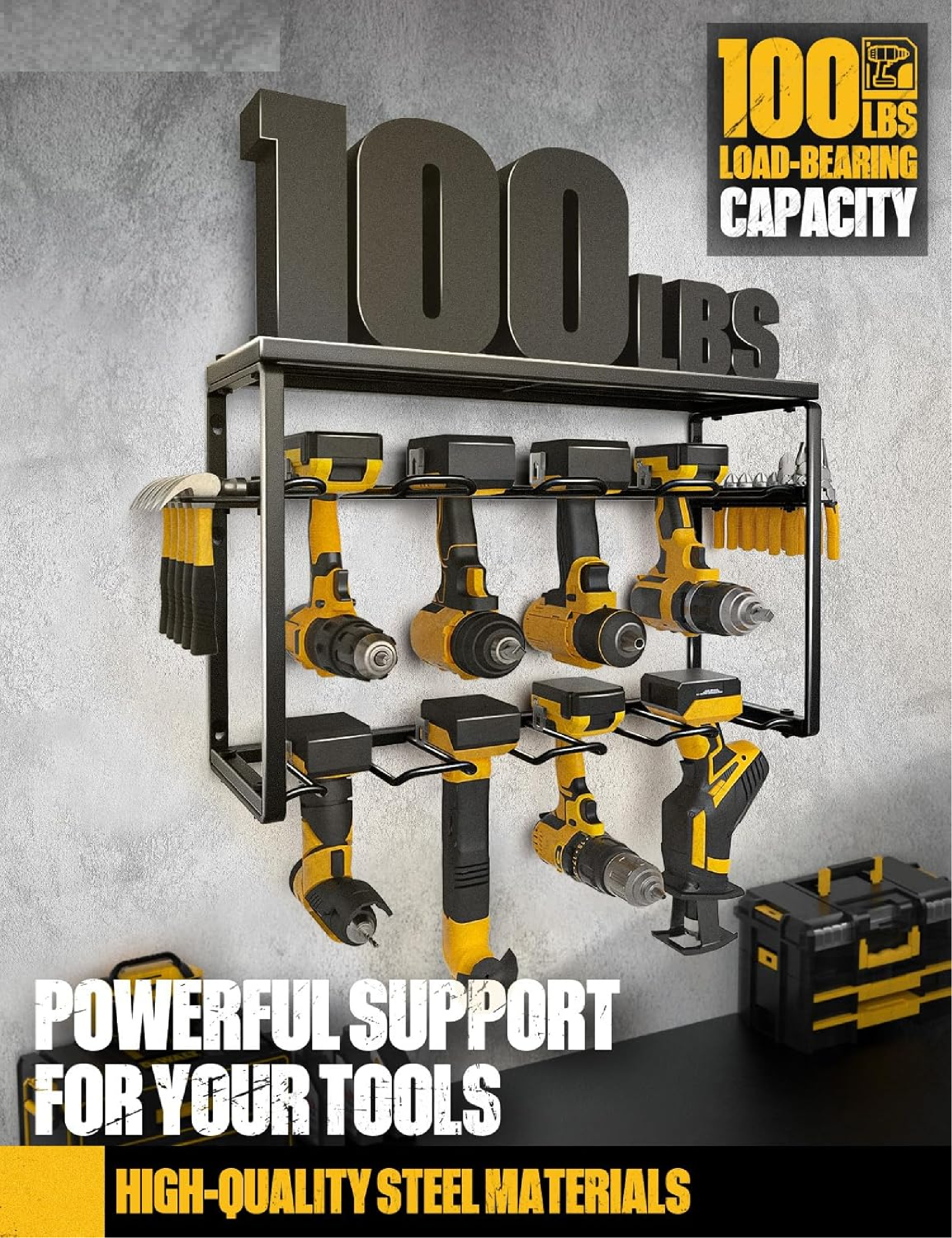 8 Drill Holders Wall Mount