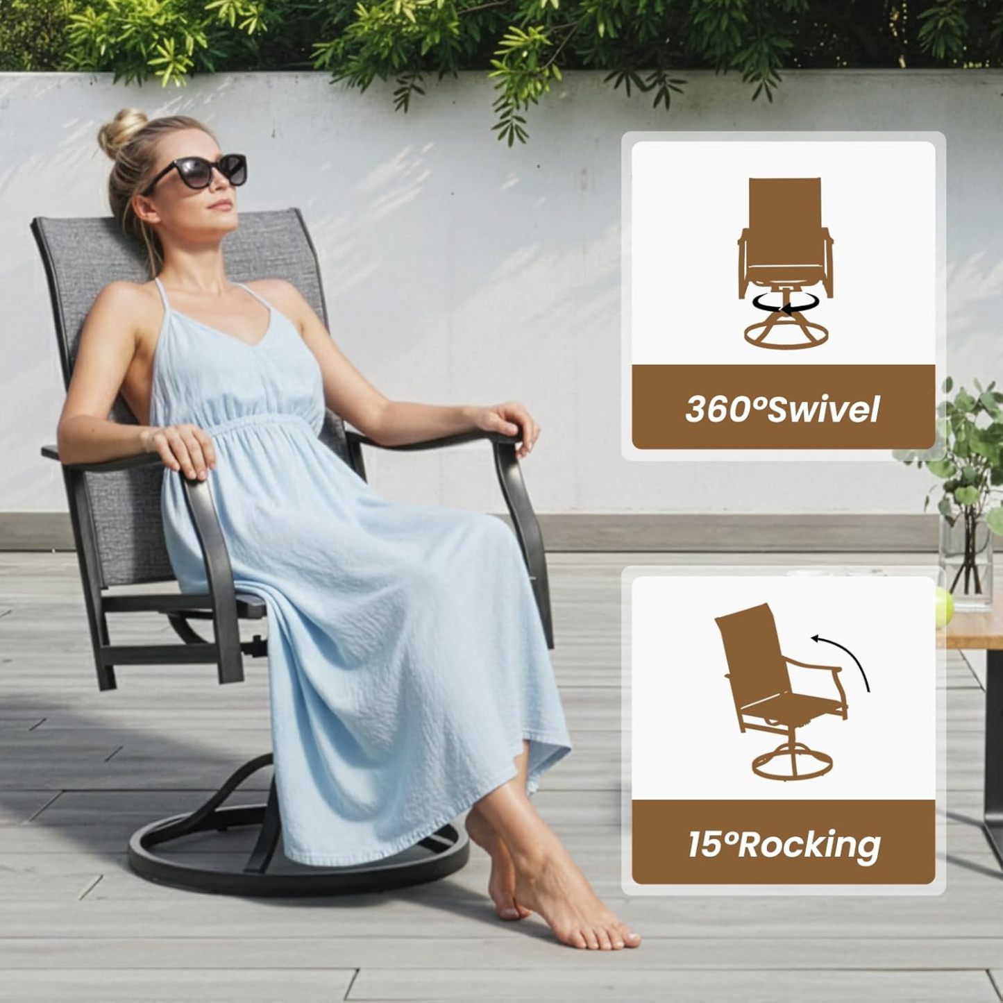 Patio Dining Table and Chairs Set for 6