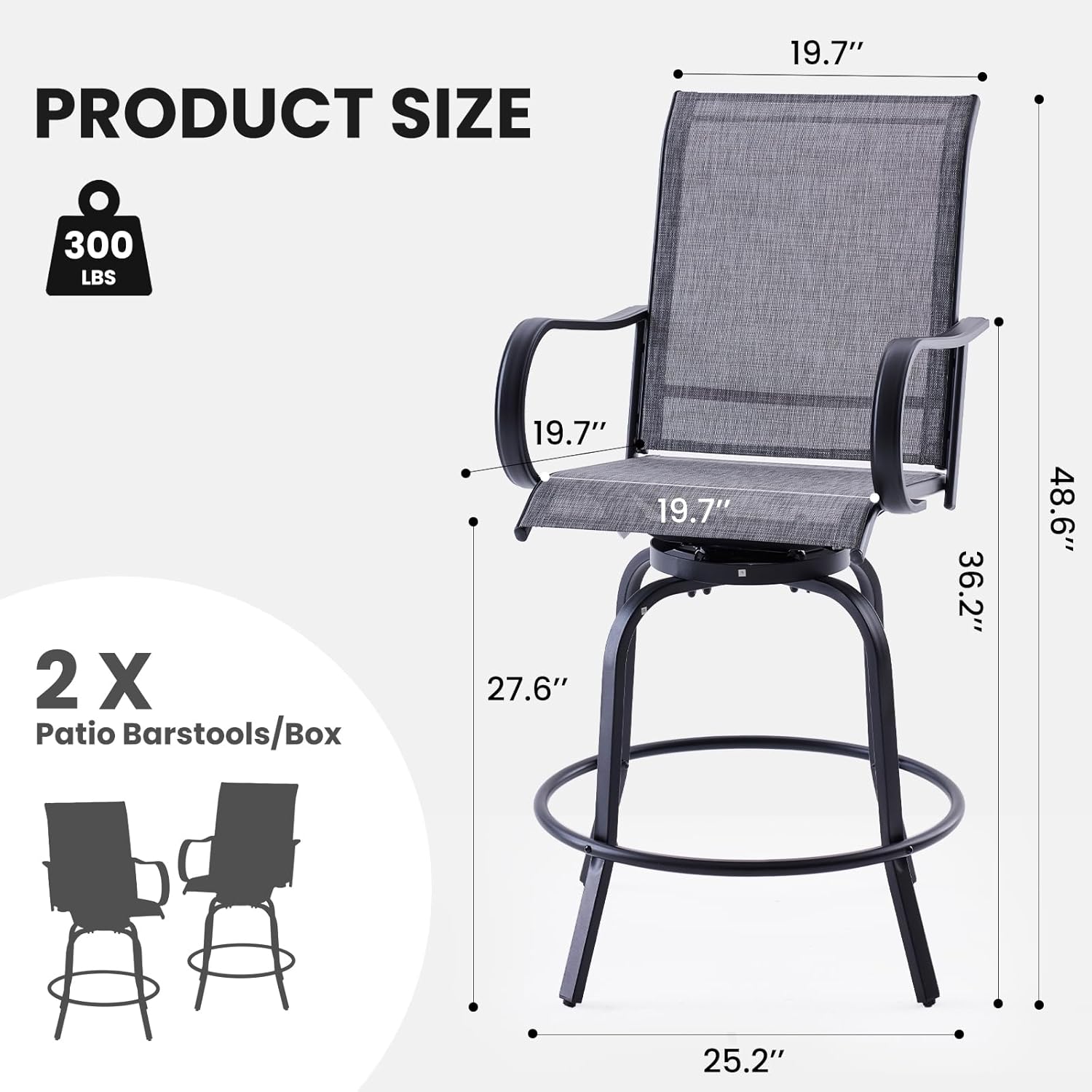 Height Top Outdoor Chair 360° Swivel