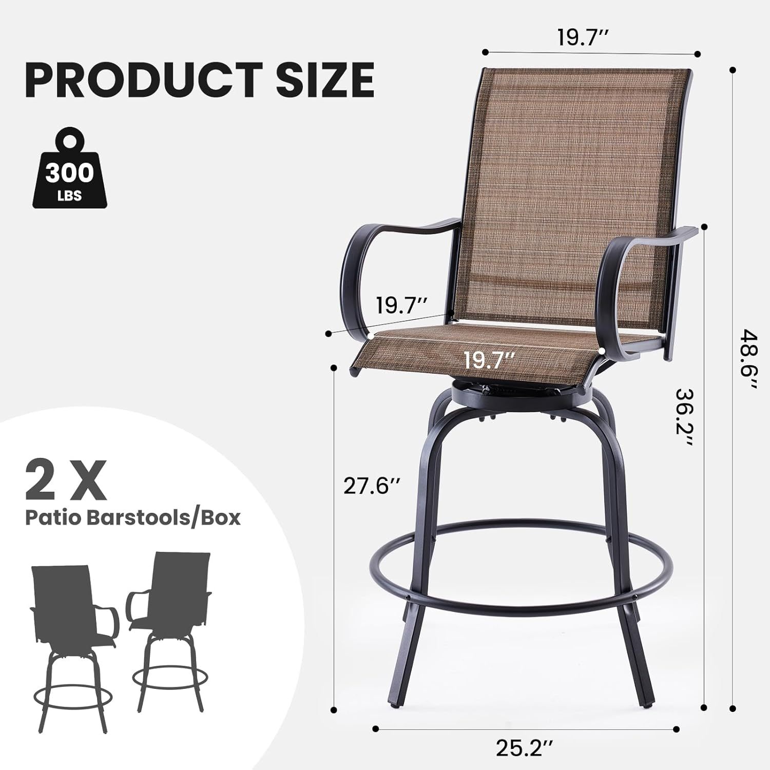 Outdoor Bar Stools Set of 2