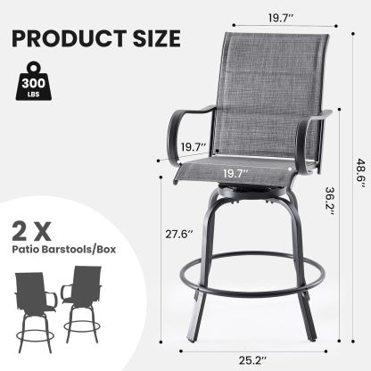 Swivel Patio Bar Stools Set of 2