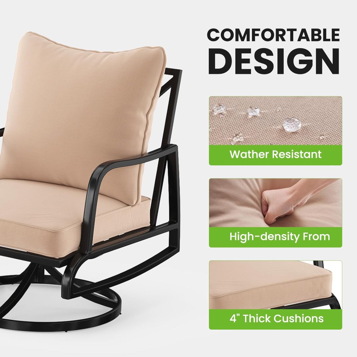 Metal Conversation Set for Porch, Balcony, and Backyard